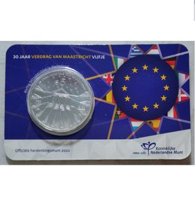 Netherlands 5 Euro Uncirculated Coin 2022 - Maastricht Treaty - Dutch Coincard Catalogue