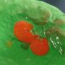 Superb Vintage Kitsch Fieldings Crown Devon Large Circular Green Lettuce Leaves Salad/Fruit Bowl with Fabulous Hand-Painted Tomatoes!! Circa 1930+ Image 4