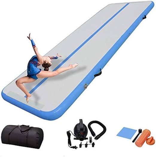 FREE EXPRESS SHIPPING Air Gymnastics Track Tumbling Mat/Inflatable Gymnastics Tumble Track Gym Mat for Home Use/Training/Cheerleading/Yoga/Water Fun