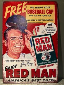 Red man Chewing tobacco Tin Metal sign