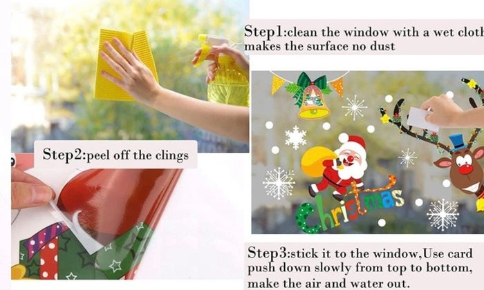 95 Pieces Christmas Window Clings, Staic Window Stickers Decals for Xmas Window Display Decoration (FREE POSTAGE)