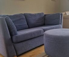 2 seater couch with footstool
