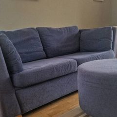 2 seater couch with footstool