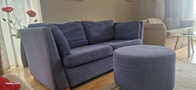 2 seater couch with footstool