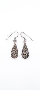 925 Vintage Sterling Silver And Marcasite Earrings