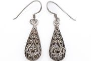925 Vintage Sterling Silver And Marcasite Earrings