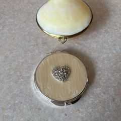 Clamshell Trinket Jewelry Box/Purse  & Roynd Picket compact dual mirror