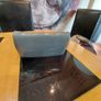Grey Faux Leather  clutch bag . Image 4