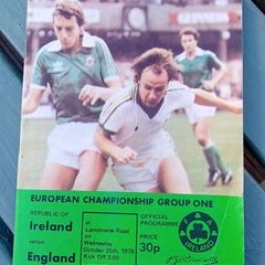 Ireland v England 1978 soccer progra
