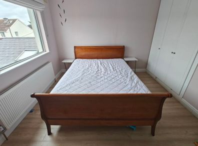 King size solid wood bed