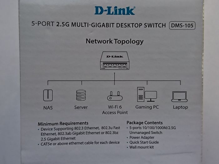 D-Link 5-Port 2.5G Multi Gigabit Unmanaged Gaming Network Switch (metal housing)