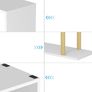 Geometric Bookcase, S Shaped Bookshelf 6-Tier Book Shelves for Bedroom, Modern Wood Decorative Display Shelf Tall Book Case for Home Office, Gold and White Image 8