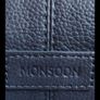 Monsoon Navy 100% Real Leather & Suede Triple-Compartment Crossbody Bag Image 4
