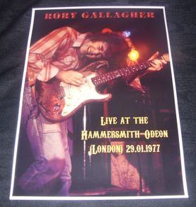 Rory Gallagher concert poster Hammersmith Odeon UK 1977 A3 size repro