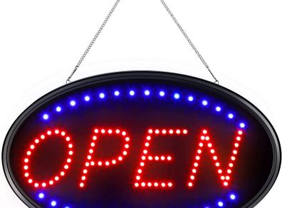 Brighter & Larger Advertising Board Electric Lighted Display with Close Sign, Flashing or Steady Mode for Business, Holiday, Window, Bar, Hotel