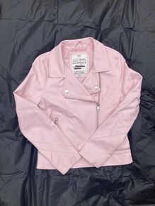Beautifully soft Pink Leather Biker Jacket - Age 11-12