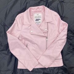 Beautifully soft Pink Leather Biker Jacket - Age 11-12