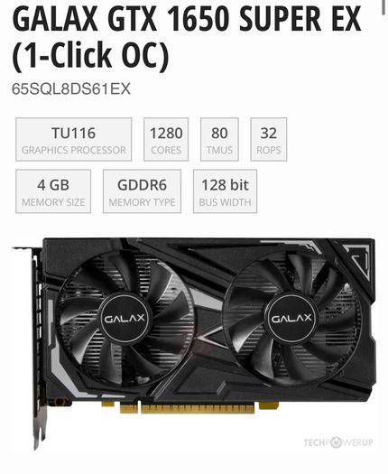 Galax Gtx 1650 Super Ex (1-click Oc)