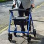 4 Wheel Rollator Walker Folding Aluminium Walking Aid with Seat Bag Brakes Image 9