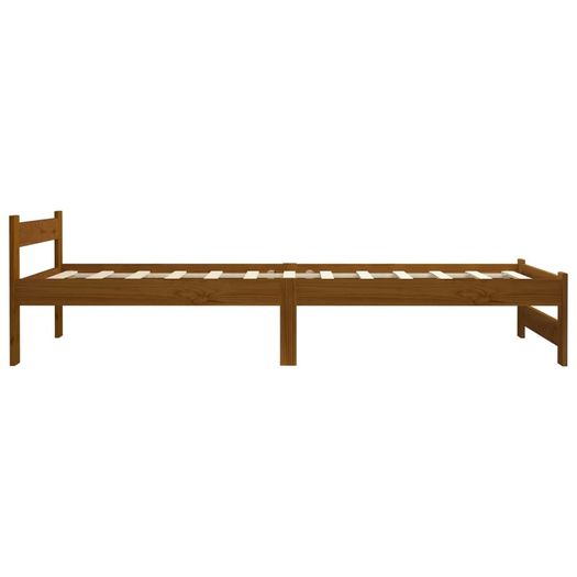 Bed Frame Honey Brown Solid Pine Wood 90x200 cm
