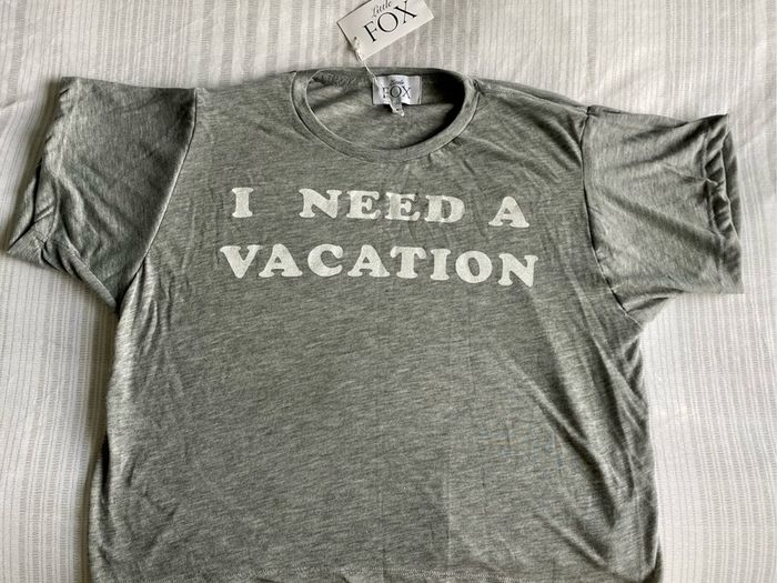 'I Need a Vacation' Logo T-Shirt Top Shop
