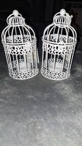 Small Cute Birdcage Tealight Lanterns x2