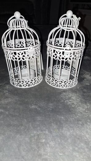 Small Cute Birdcage Tealight Lanterns x2