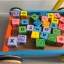 Push cart with blocks for baby toddler gift wooden toy Image 6