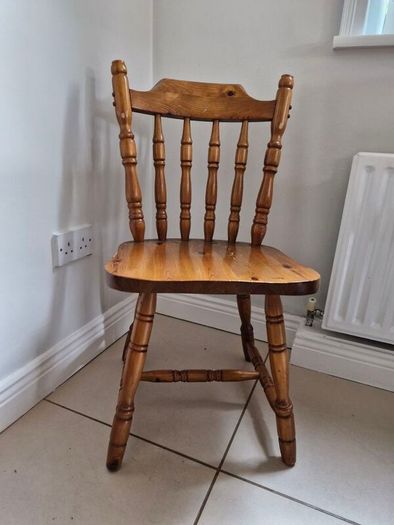 4 x Vintage  Pine Kitchen Chairs