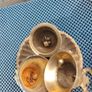 Old brass bells & candle holder & tea strainer Image 3