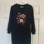 New Look Black Floral Embroidered Jumper Dress Image 9