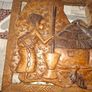 Beautiful Large Old Hand-Carved Wood Panel Indonesian Rural Village Life Scene Sculpture. Post Available, Beautifully carved from a single piece of wood Ideal for Home or Stage Movie Props Image 2