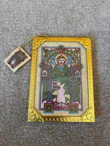 Brand New Vintage Saint Matthew Book of Kells Framed Print