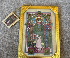 Brand New Vintage Saint Matthew Book of Kells Framed Print