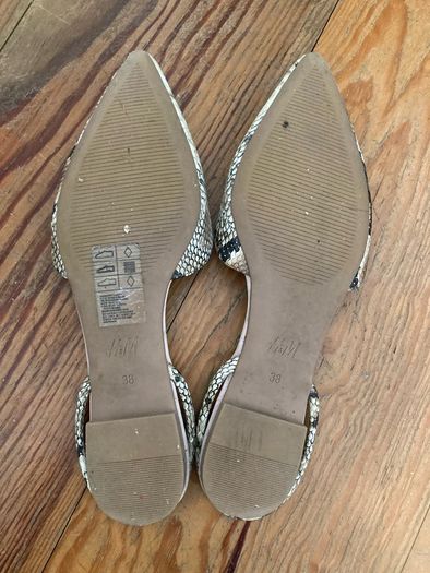 H&M snakeskin sling backs