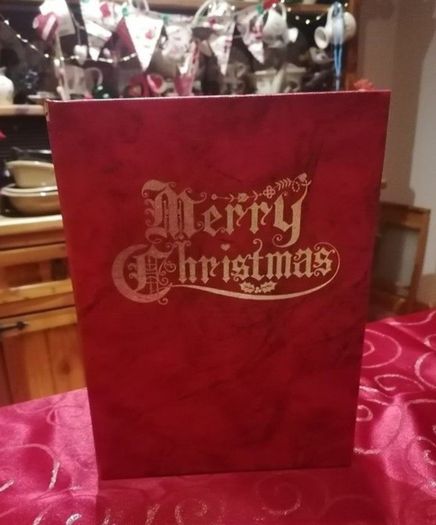 Vintage Christmas Wood Book Music Box