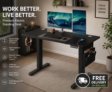 Electric Height-Adjustable Desk 60 x 120 x (72-120) cm