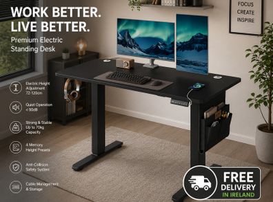 Electric Height-Adjustable Desk 60 x 120 x (72-120) cm