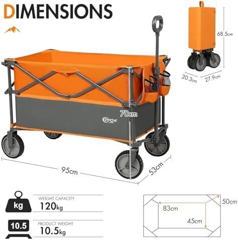 PORTAL XL Deeper Festival Trolley on Wheels 228L Larger Capacity Folding Camping Garden Beach Trolley