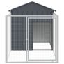 Dog House with Run Anthracite 117x201x123 cm Galvanised Steel Image 2