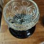 Vintage Glass vase and frog lid, on black ceramic base Image 7