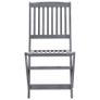 5 Piece Garden Dining Set Solid Acacia Wood Grey Image 4