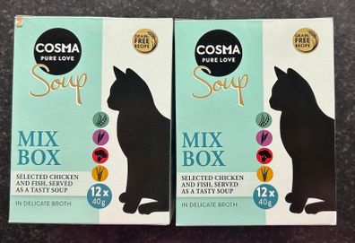 Cosma Soup Mix Box 24 x 40g  - cat wet food