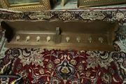 Old coat rack with brass hooks, large and heavy