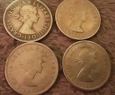 Queen Elizabeth two shilling coins