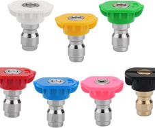 7 Pcs Pressure Washer Spray Nozzle Tips, Quick Release Pressure Nozzle Tips 1/4 Inch, Multiple Degrees Connection Pressure Washer Tips for Car Garden Cleaning