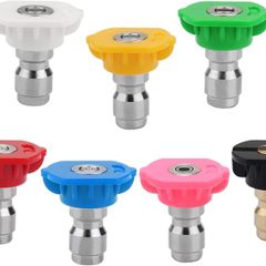 7 Pcs Pressure Washer Spray Nozzle Tips, Quick Release Pressure Nozzle Tips 1/4 Inch, Multiple Degrees Connection Pressure Washer Tips for Car Garden Cleaning