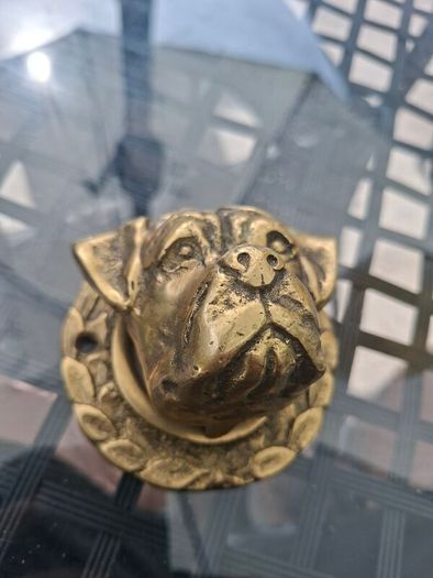 Vintage Solid Brass Bulldog Door Knocker