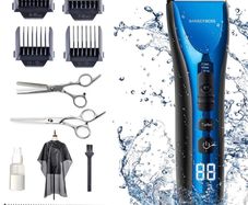 Professional Hair Clippers for Men Kids Family, Waterproof Hair Trimmer Cordless Rechargeable Led Display Three Speed Adjustment Electric Ceramic Blades Hair Clippers Beard Trimmer Cordless (FREE POSTAGE)