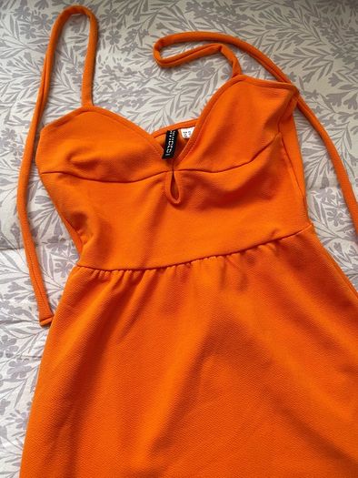 Orange halter neck dress